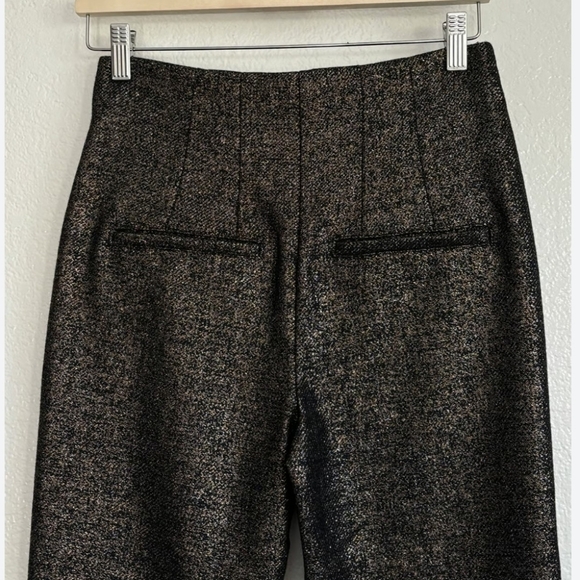Veronica Beard Stila Black Gold Wool Blend Ankle Pants Size 00 NWT - Picture 4 of 11